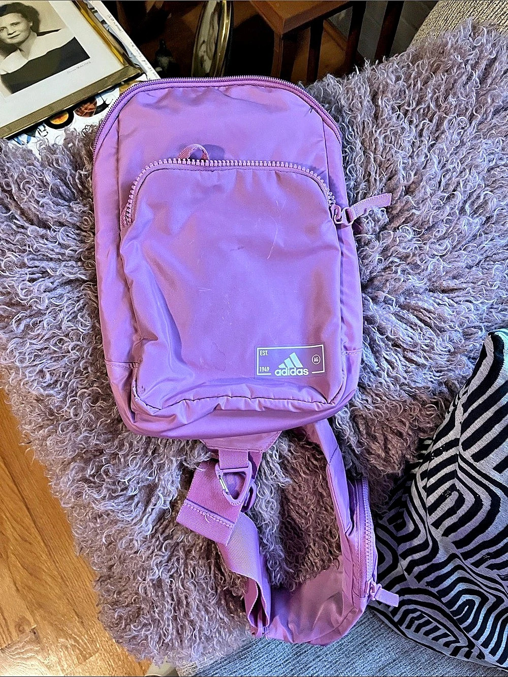 adidas Essentials 3 Sling Crossbody Bag Purple